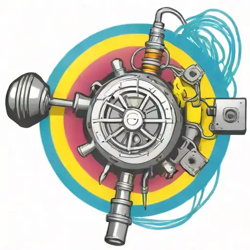 wired explosive bomb plastic explosive with detonator with wires and timer and numbers tattoo design idea