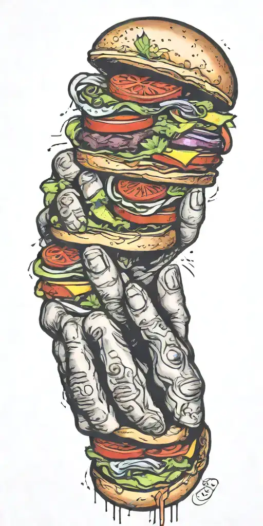 gourmet knuckle sandwich tattoo design idea