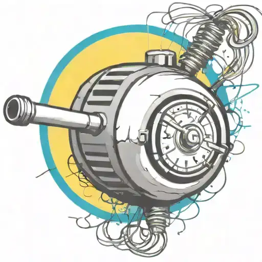 wired explosive bomb with wires and timer tattoo design idea