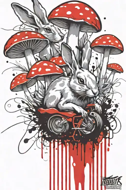 boomers mushrooms energizer bunny tattoo design idea