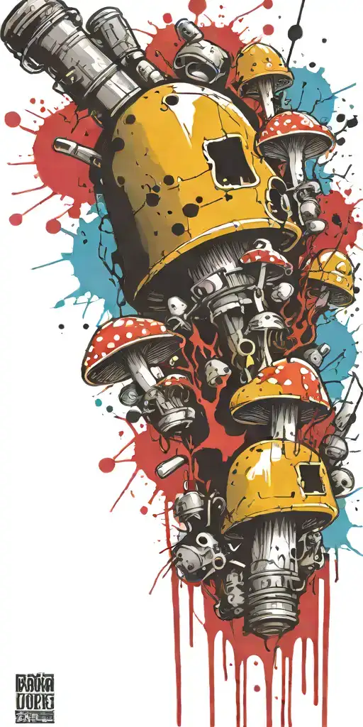 gangster mushroom grenade boomers tattoo design idea