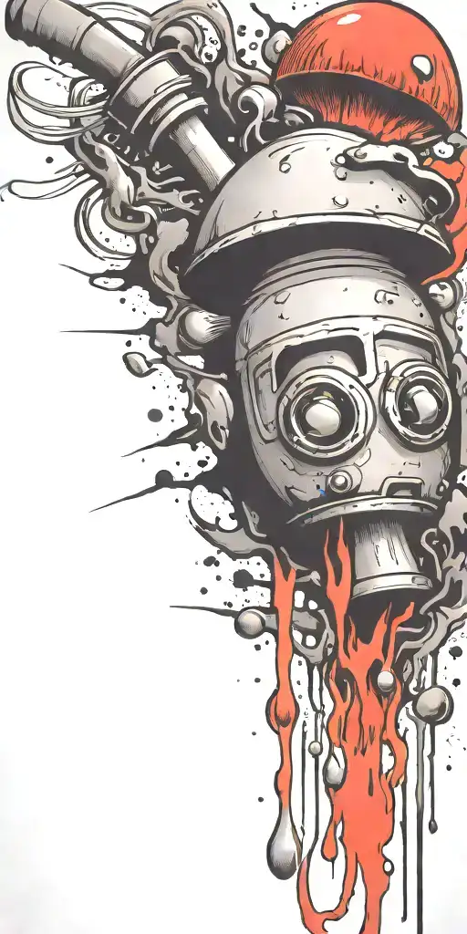 hippy tripping ticking time bomb mushroom grenade  tattoo design idea