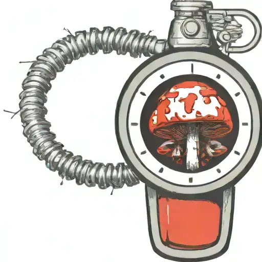 mushroom grenade wired futuristic explosive devices or bombs bullrfx timer tattoo design idea