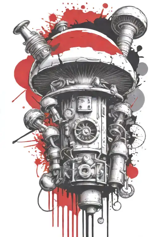  mushroom grenade mixed together symbolizing the client's tattoo design idea