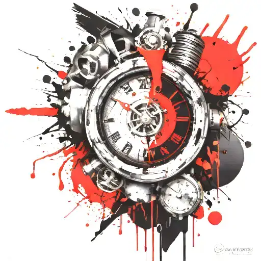 time bomb explosion tattoo design idea