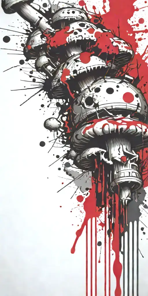 inconspicuous hippy shroom grenade mixed together tattoo design idea