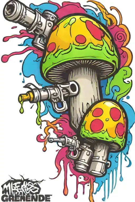 mushroom grenade boomers tattoo design idea
