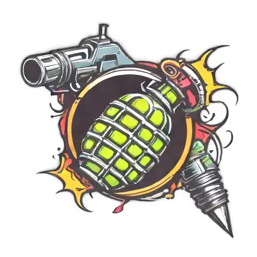 Grenade tattoo design idea
