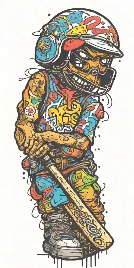 peanut butter and jellie with a baseball bat tattoo design idea