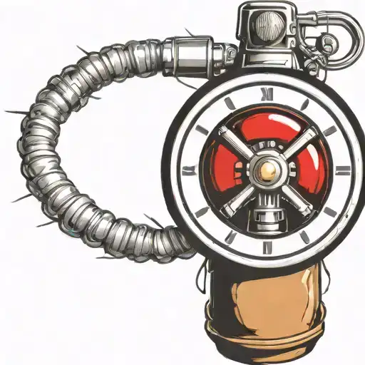 mushroom grenade wired futuristic explosive devices or bombs bullrfx timer tattoo design idea