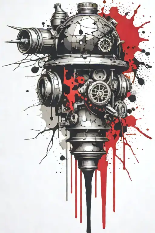 Grenade and mushroom time bomb together  tattoo design idea