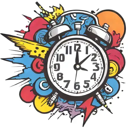 old school alarm clock bomb exploding tattoo design idea
