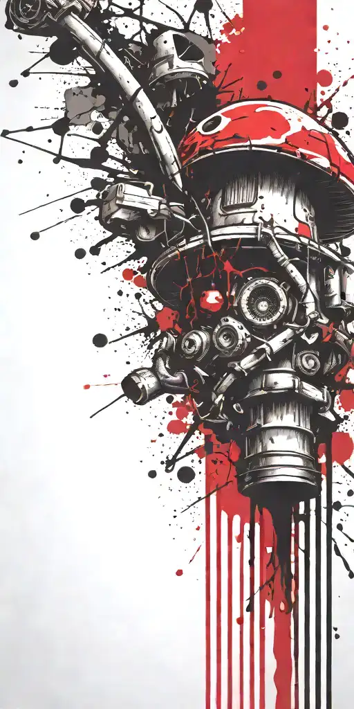 hippy shroom grenade mixed together tattoo design idea