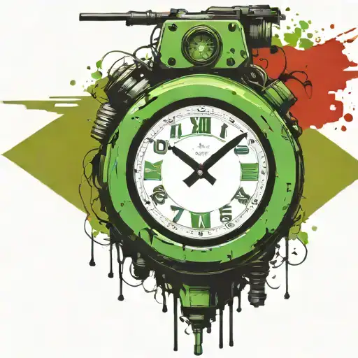 green wired explosive device and timer running grenade tattoo design idea