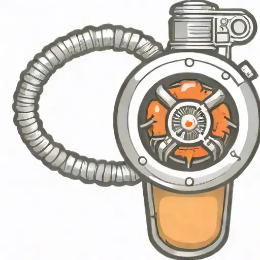 mushroom grenade wired explosive device or bomb and timer running tattoo design idea