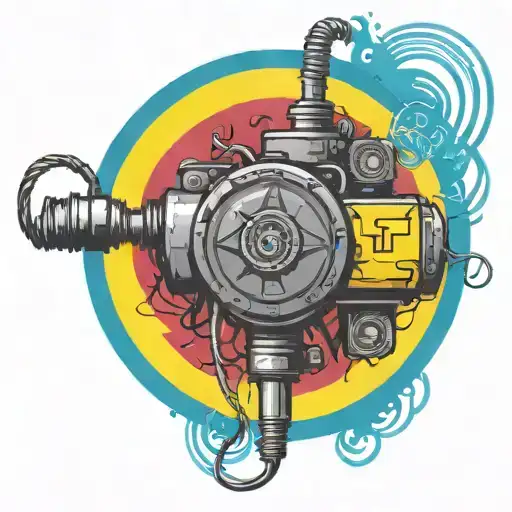 wired explosive bomb plastic explosive with detonator with wires and timer and numbers tattoo design idea