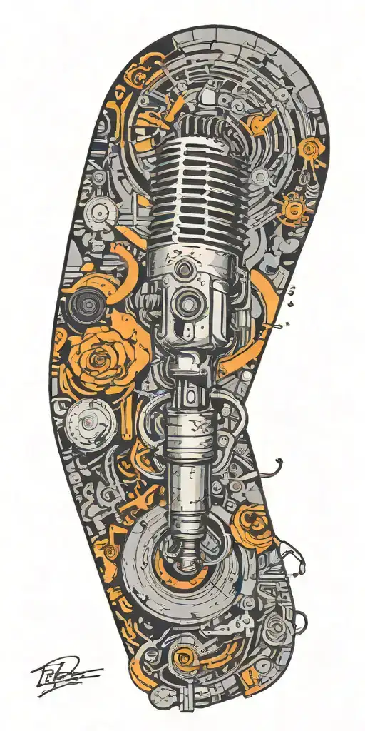 Beck song two turn tables and a microphone  tattoo design idea
