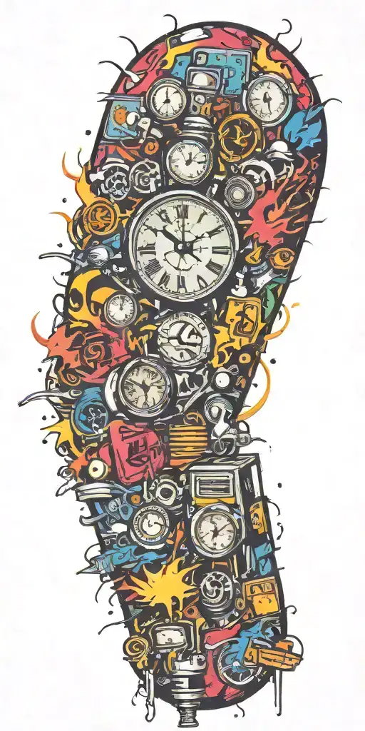 inconspicuous ticking time bomb explosion  tattoo design idea