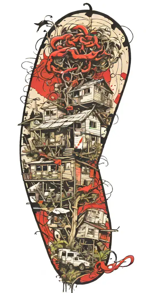 gangster tornado in the trailer park on shrooms  tattoo design idea