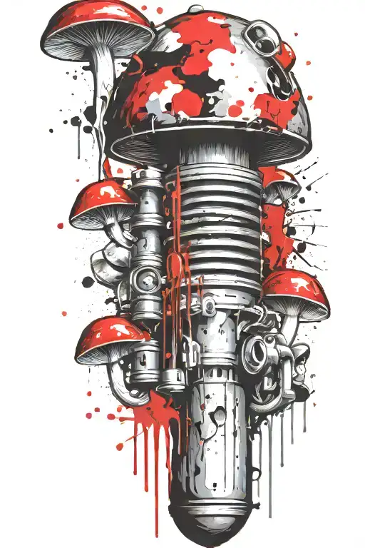 gangster mushroom grenade mixed together tattoo design idea