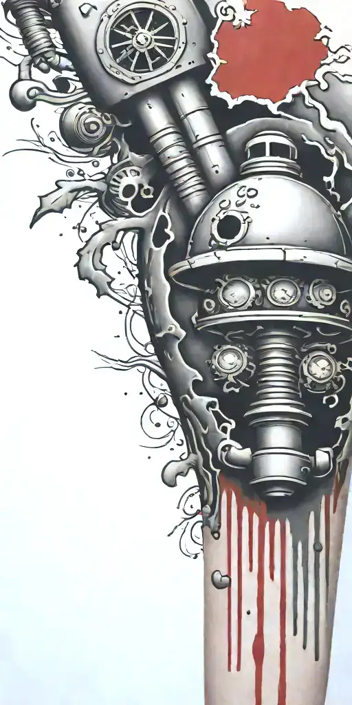 terrost ticking time bomb mushroom grenade  tattoo design idea