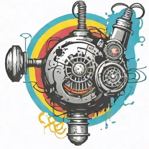 wired explosive bomb with wires and timer and numbers tattoo design idea