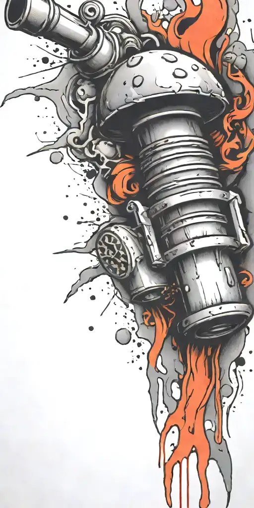 terrost ticking time bomb mushroom grenade  tattoo design idea