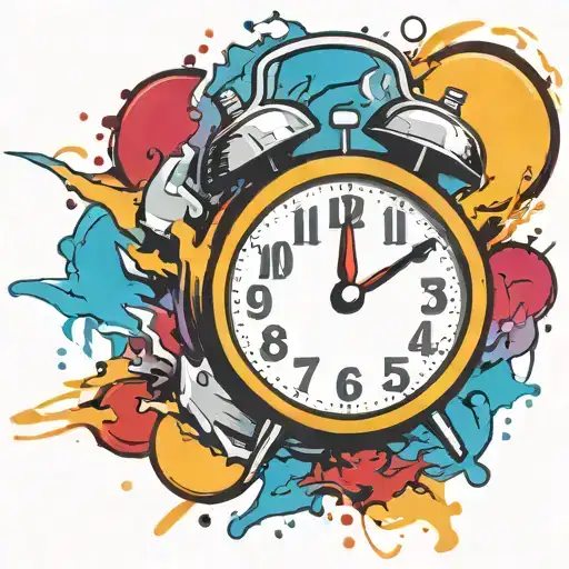 scary old school alarm clock bomb exploding and freezing  tattoo design idea