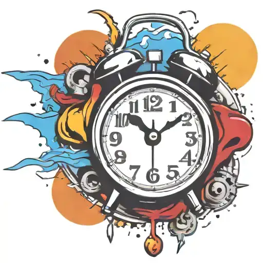 old school alarm clock bomb exploding tattoo design idea