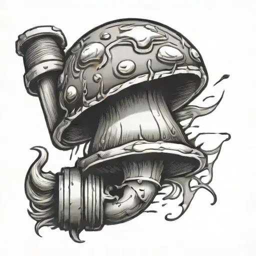 mushroom grenade tattoo design idea