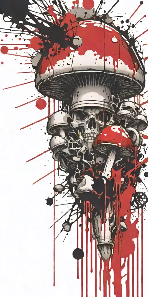 imconscious mushroom grenade mixed together tattoo design idea
