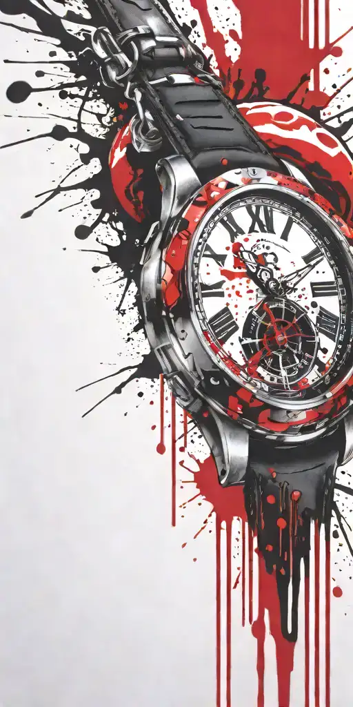 inconspicuous hippy shroom grenade wrist watch tattoo design idea