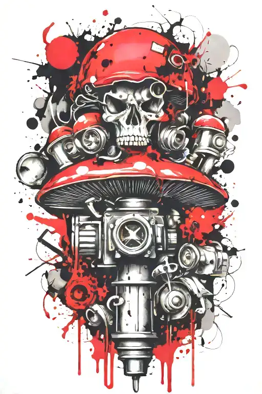 gangster mushroom grenade mixed together tattoo design idea
