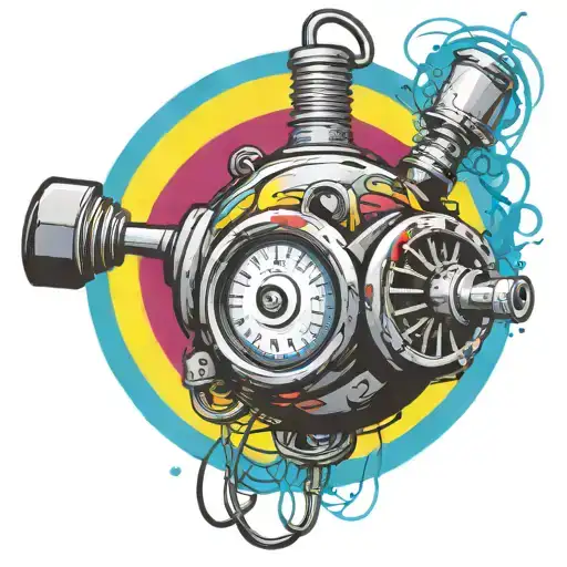  wired explosive bomb with wires and timer and numbers tattoo design idea