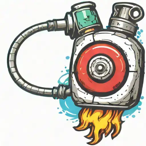mushroom grenade wired explosive device or bomb and timer running tattoo design idea