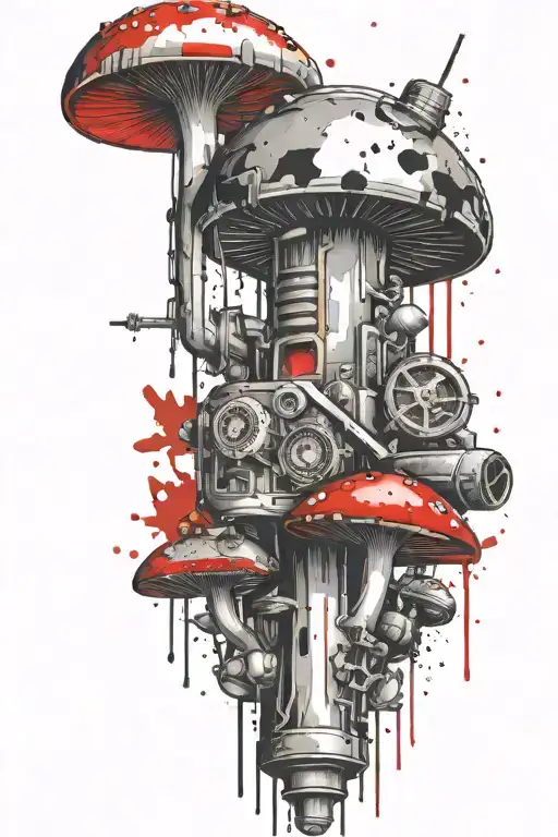 gangster mushroom grenade mixed together tattoo design idea