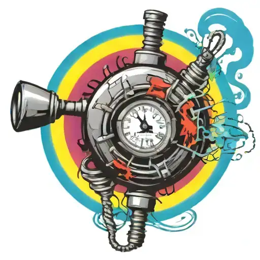  wired explosive bomb with wires and timer and numbers tattoo design idea
