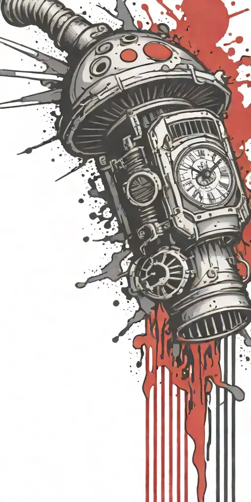 hippy tripping ticking time bomb mushroom grenade  tattoo design idea