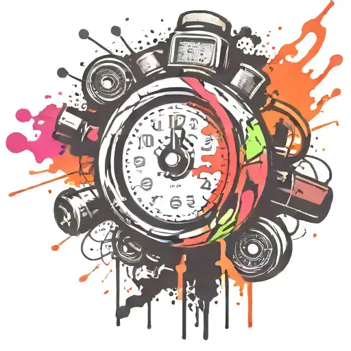  bomb with wires and timer  tattoo design idea