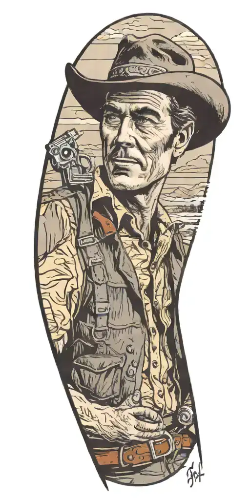 Gunsmoke television show Matthew Marshal Dillon  tattoo design idea