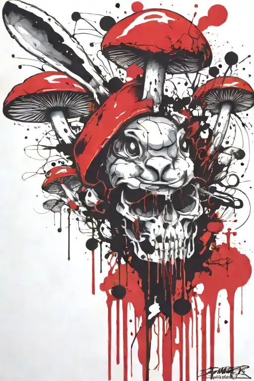 boomers mushrooms energizer bunny tattoo design idea