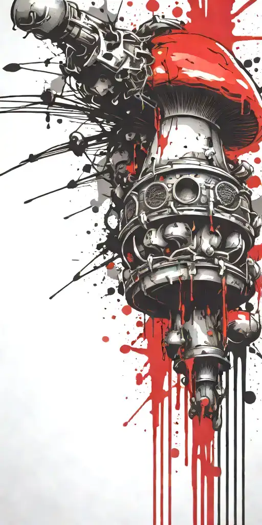 inconspicuously gangster shroom grenade  tattoo design idea