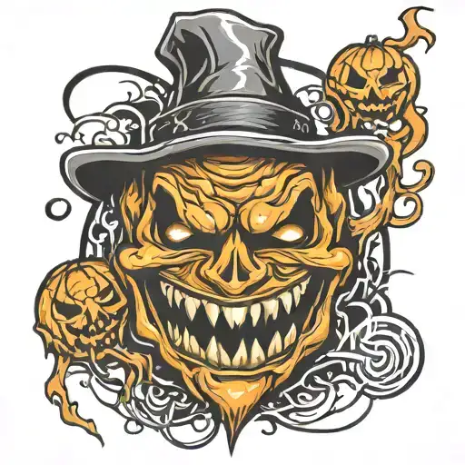  jack o lantern scary  tattoo design idea