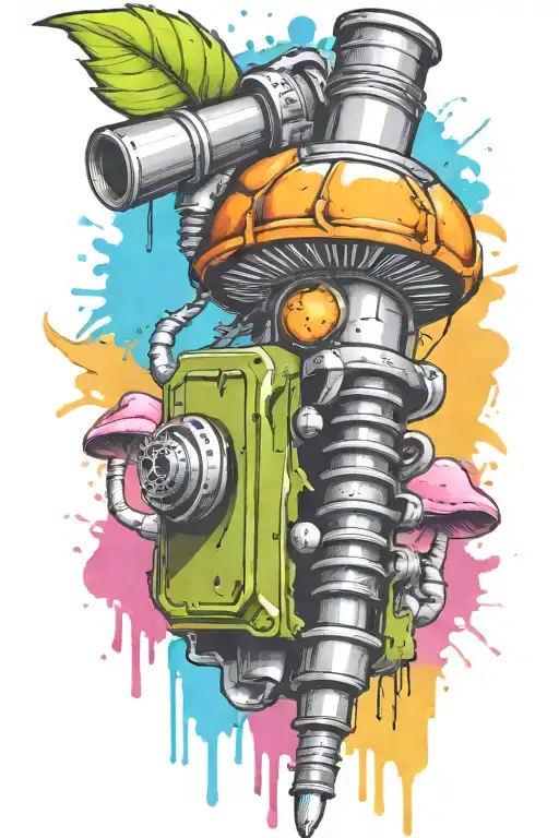 grenade and mushroom combined together  tattoo design idea