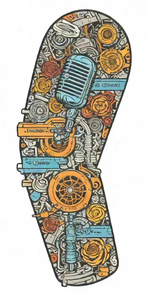 Beck song two turn tables and a microphone  tattoo design idea