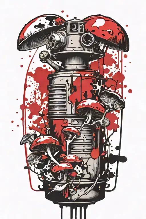 grenade and mushroom combined together tattoo design idea