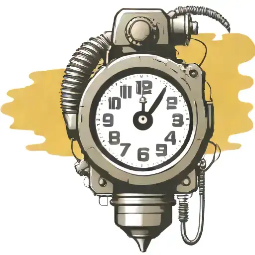  wired explosive device with wires and timer time running grenade tattoo design idea