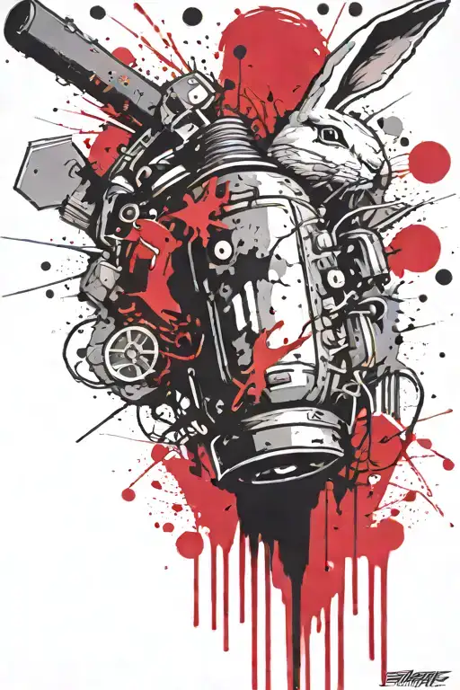 energizer bunny  boomers grenade exploding inconspicuouslmushrooms tattoo design idea