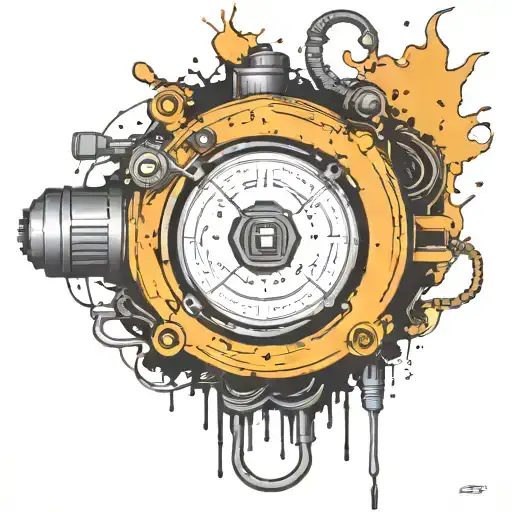 explosive device integrated circuitry and electricity tattoo design idea