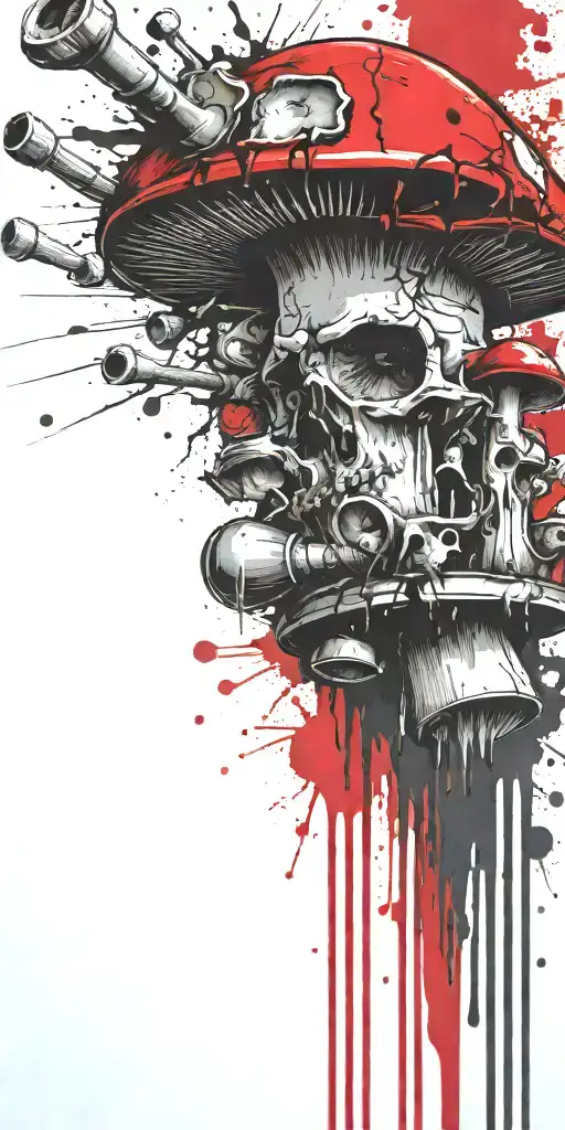 gangster shroom grenade tattoo design idea